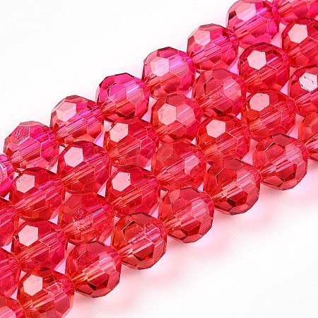 Baking Paint Transparent Glass Beads Strands DGLA-A035-T8mm-A02-1