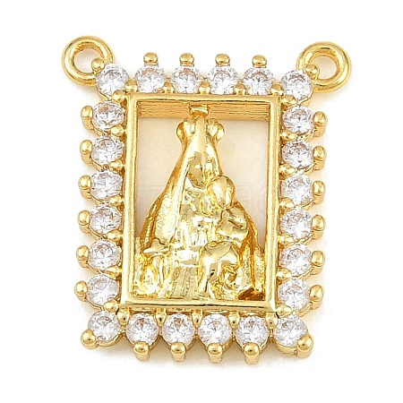 Brass Micro Pave Clear Cubic Zirconia Pendants KK-CBA6A75-48C-G-1