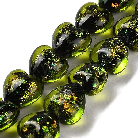 Handmade Dichroic Foil Glass Beads Strands DICH-U001-03H-1