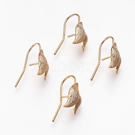 Brass Earring Hooks X-KK-R058-147G-1