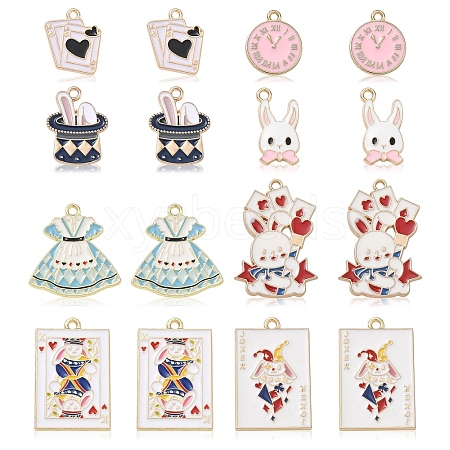 16Pcs 8 Styles Alloy Pendants ENAM-YW0009-23-1