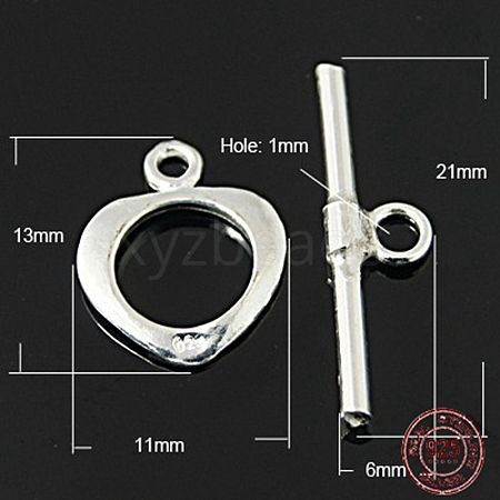 925 Sterling Silver Toggle Clasps STER-A008-36-1