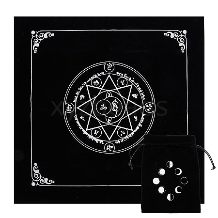 CREATCABIN 1Pc Square Velvet Tarot Tablecloth for Divination AJEW-CN0001-60B-1