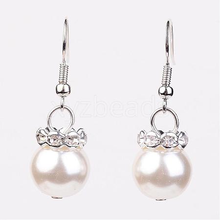 Glass Pearl Beads Dangle Earrings EJEW-JE02180-04-1
