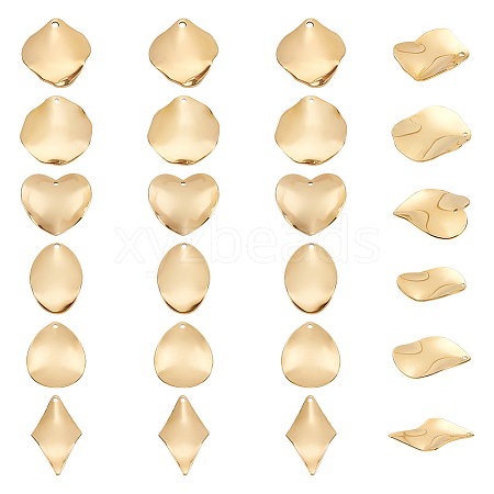 24Pcs 6 Style 304 Stainless Steel Pendants STAS-UN0040-44-1