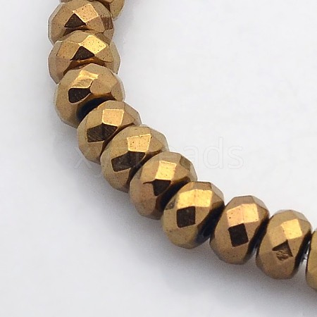 Electroplate Non-magnetic Synthetic Hematite Beads Strands G-J208F-03-1