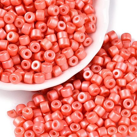 Baking Paint Pearlized Glass Seed Beads SEED-T008-03J-1