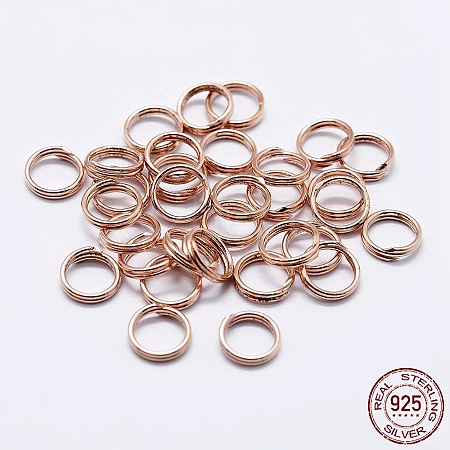 925 Sterling Silver Split Jump Rings STER-F036-01RG-1x6mm-1