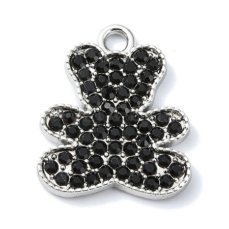 Rack Plating Alloy with Rhinestone Pendants FIND-Z051-06P-02-1