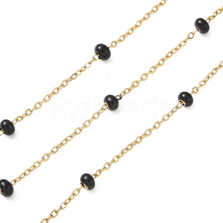 304 Stainless Steel Enamel Link Chains AJEW-Z028-09G-11-1
