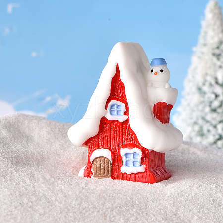 Christmas Themed Resin House Figurine XMAS-PW0001-091Q-1