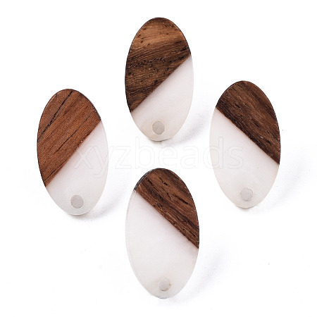 Resin & Walnut Wood Stud Earring Findings MAK-N032-005A-H04-1