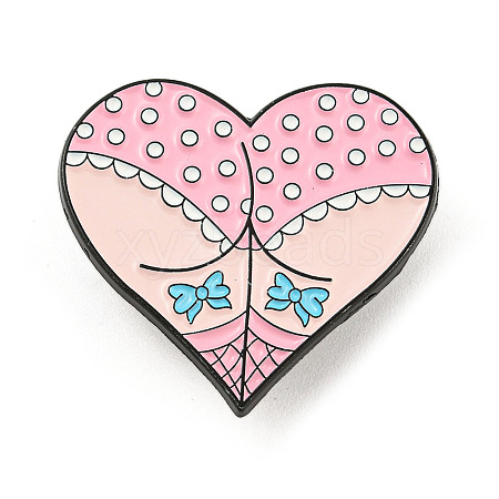 Gothic Sexy Butt Heart Shaped Enamel Pins JEWB-B016-02EB-06-1