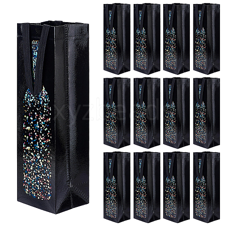 Non-Woven Fabric Wine Bottle Gift Tote Bags ABAG-WH0048-91-1