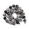 Natural Black Netstone Beads Strands G-G182-B08-05-3