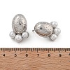 Brass Oval Stud Earrings EJEW-R016-07P-4