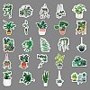 100Pcs Plant PET Waterproof Stickers PW-WG27039-01-4