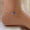 Alloy Rhinestone Evil Eye Double Layer Anklets for Women WGEB246-05-1