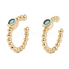 Brass Micro Pave Cubic Zirconia Cuff Earrings EJEW-H109-01A-G-1