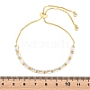 Rectangle Brass Micro Pave Cubic Zirconia Slider Bracelets KK-A305-02G-01-4