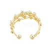 Brass Rotating Beaded Open Cuff Rings RJEW-I084-01G-3