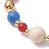 Round Natural Mixed Gemstone Beads Stretch Bracelets BJEW-JB11235-4