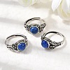 Natural Lapis Lazuli Finger Rings RJEW-A084-05AS-09-1