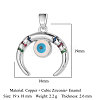 3Pcs Brass Micro Pave Cubic Zirconia Pendants ZIRC-OY001-62P-2