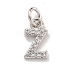 Initial Letter Brass with Cubic Zirconia Charms KK-Q814-26Z-P-1