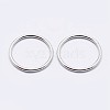 Rhodium Plated 925 Sterling Silver Round Rings STER-F036-03P-0.9x5-2