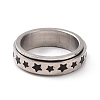 Black Enamel Star Rotating Fidget Band Ring LS-RJEW-I089-18P-2