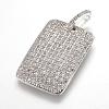 Brass Micro Pave Cubic Zirconia Pendants ZIRC-F062-03P-1