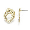 Rack Plating Hammered Alloy Stud Earring Findings PALLOY-N155-65-NR-3