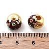 Donut Rack Plating Brass Enamel Beads KK-G512-03G-01-3