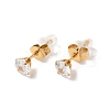 Clear Cubic Zirconia Heart with Acrylic Tree Pendant Necklace & Diamond Stud Earrings SJEW-M099-03G-6