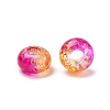 Two Tone Transparent Crackle Acrylic European Beads TACR-P009-B01-05-2