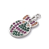 Christmas Series Brass Micro Pave Cubic Zirconia Pendants KK-Q010-01P-04A-2