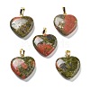 Natural Unakite Pendants G-G956-B23-G-1