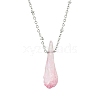 Electroplated Natural Quartz Crystal Prism Pendant Necklaces NJEW-JN05028-02-4