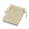 Polyester Imitation Burlap Packing Pouches Drawstring Bags X-ABAG-R005-20x30-01-2