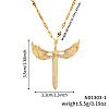 Brass Clear Cubic Zirconia 3D Cute Wing Sword Pendant Necklaces for Daily Wear GF5627-1-3