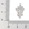 Brass Clear Cubic Zirconia Cross Connector Charms KK-Q028-33P-3