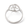 Non-Tarnish 304 Stainless Steel Hollow Ankh Corss Adjustable Ring for Women RJEW-K245-39P-2