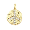 Rack Plating Brass with Cubic Zirconia Pendants KK-Q018-03G-1