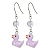 3 Pair 3 Color Resin Duck Dangle Earrings EJEW-JE05420-2