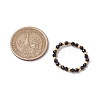 Natural Black Spinel Beaded Stretch Rings for Women RJEW-JR00868-13-3