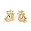 Bowknot Brass Stud Earrings EJEW-S231-02G-03-1