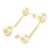 Brass Dangle Stud Earrings for Women EJEW-D088-03G-2