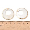 Electroplated Natural Freshwater Shell Pendants with Golden Plated Brass Edge SHEL-M019-02G-3