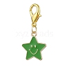 Star with Smiling Face Alloy Enamel Pendant Decooration HJEW-JM01965-4